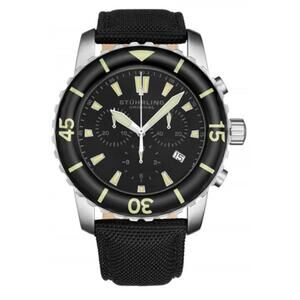 Stührling Original Men's Black Dial Watch with Black Strap (2003.02)